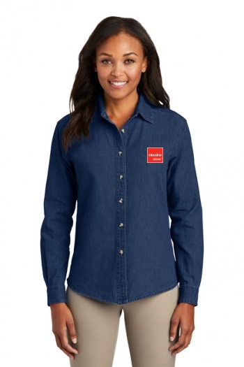 Port & Company® - Ladies Long Sleeve Value Denim Shirt