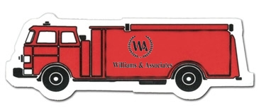 Full Color Digital Stock Shaped Magnets - Fire Truck