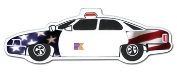 Full Color Digital Stock Shaped Magnets - Police Car