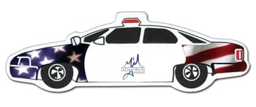Full Color Digital Stock Shaped Magnets - Police Car