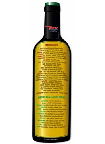 Refrigerator Magnet Wine & Food Matching Guide