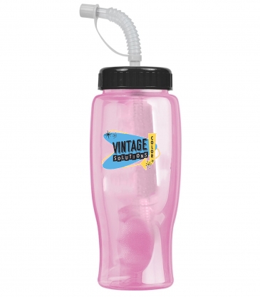 Poly-Pure - 27 oz. Transparent Bottle-Straw Lid