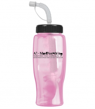 Poly-Pure - 27 oz. Transparent Bottle-Straw Lid