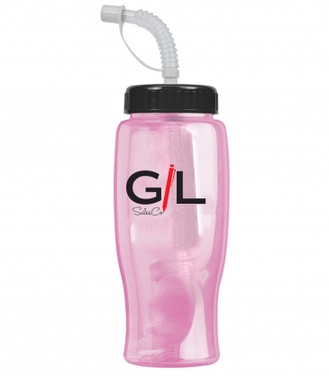 Poly-Pure - 27 oz. Transparent Bottle-Straw Lid