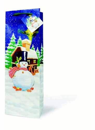 The Holiday Wine Bottle Gift Bag Collection (Frosty Eve)