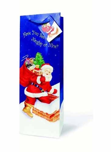 The Holiday Wine Bottle Gift Bag Collection (Santa On His Way)