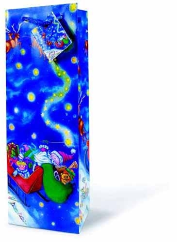The Holiday Wine Bottle Gift Bag Collection (Santa's Sleigh)