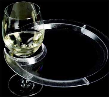 Round Party Plate™ w/Built-in Stemware Holder