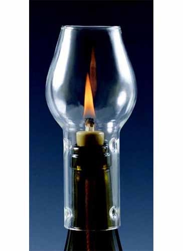 Wine Chimney Ceramic Candle Set w/Clear Dome