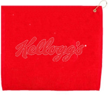 15" X 18" Hemmed Golf Towel W/ Grommet And Hook