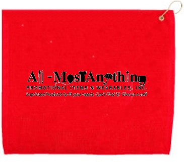 15" X 18" Hemmed Golf Towel W/ Grommet And Hook