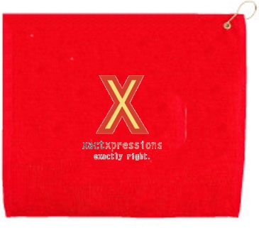 15" X 18" Hemmed Golf Towel W/ Grommet And Hook