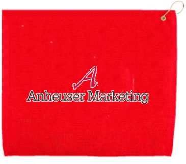 15" X 18" Hemmed Golf Towel W/ Grommet And Hook