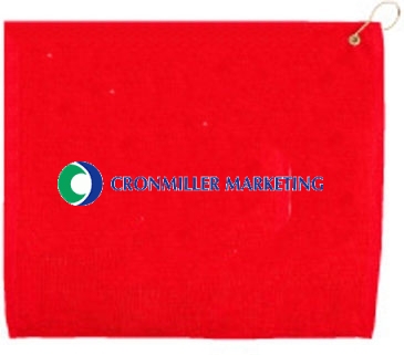 15" X 18" Hemmed Golf Towel W/ Grommet And Hook
