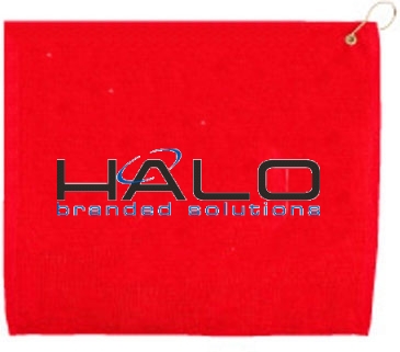 15" X 18" Hemmed Golf Towel W/ Grommet And Hook