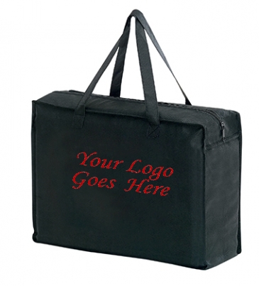 Non-Woven Essential Briefcase Tote with Zipper Closure