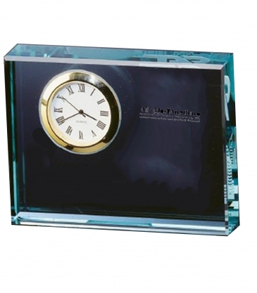 Jade Crystal Block Clock