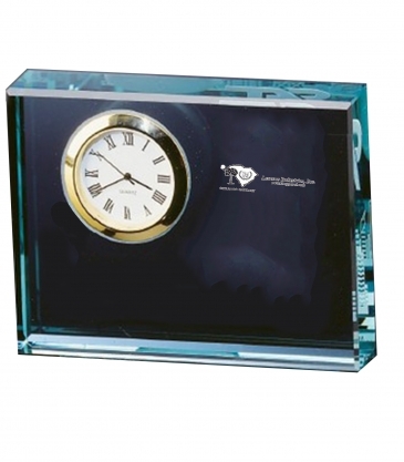Jade Crystal Block Clock