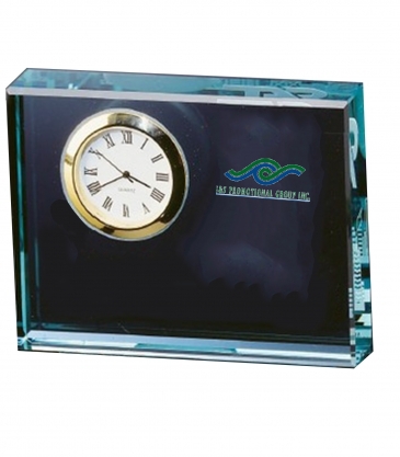 Jade Crystal Block Clock