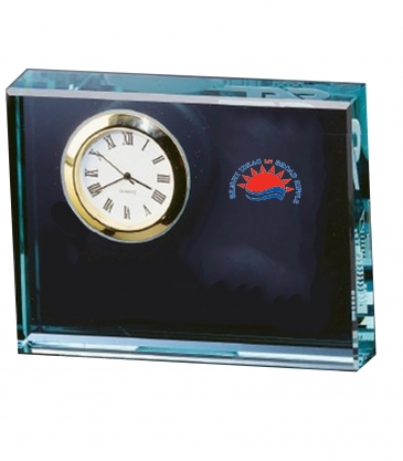 Jade Crystal Block Clock