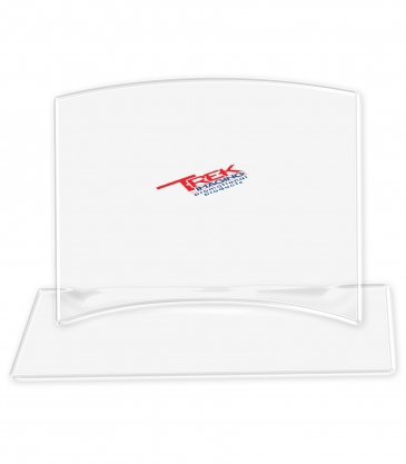 Curved Glass Award on Mirror Base (6"x4")