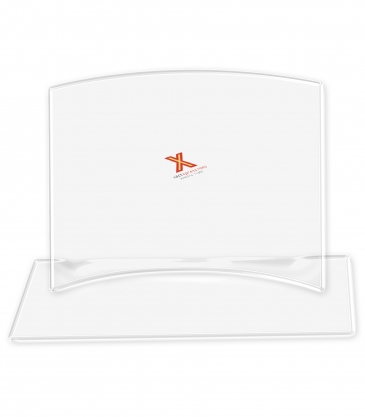 Curved Glass Award on Mirror Base (6"x4")