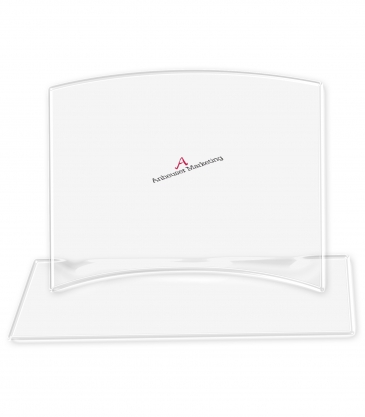 Curved Glass Award on Mirror Base (6"x4")