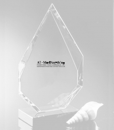 9" Jade Angular Flame on Marble Base