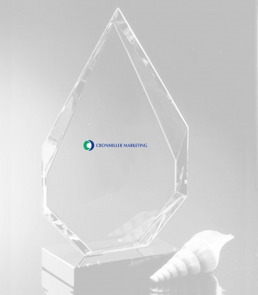 9" Jade Angular Flame on Marble Base