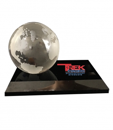 3" Crystal Globe on Glass Base