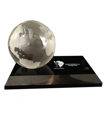 3" Crystal Globe on Glass Base