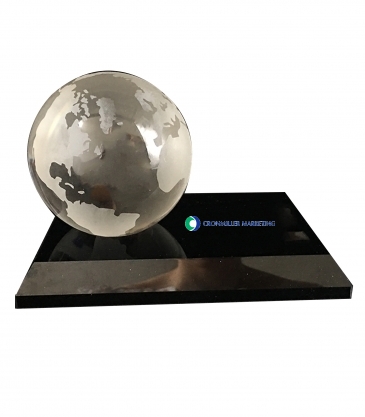 3" Crystal Globe on Glass Base