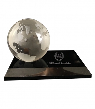 3" Crystal Globe on Glass Base