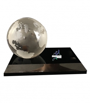 3" Crystal Globe on Glass Base