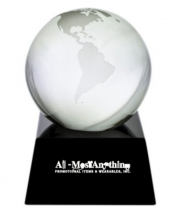 3" Crystal Globe On Marble Base