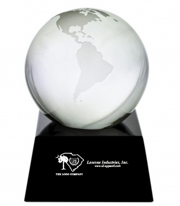 3" Crystal Globe On Marble Base