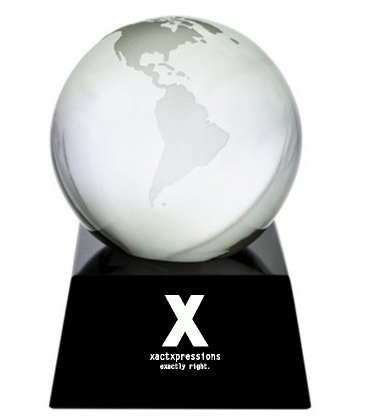 3" Crystal Globe On Marble Base