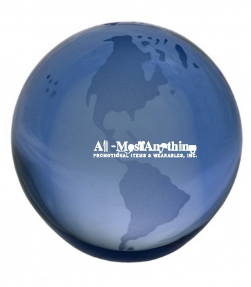 3" Blue Crystal Globe Award