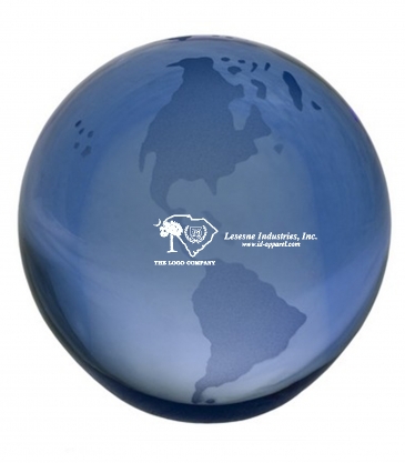 3" Blue Crystal Globe Award