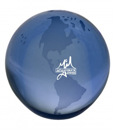 3" Blue Crystal Globe Award