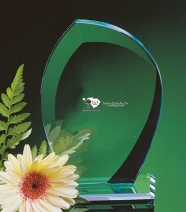 8" Leaf Sculptured Jade Crystal Awards