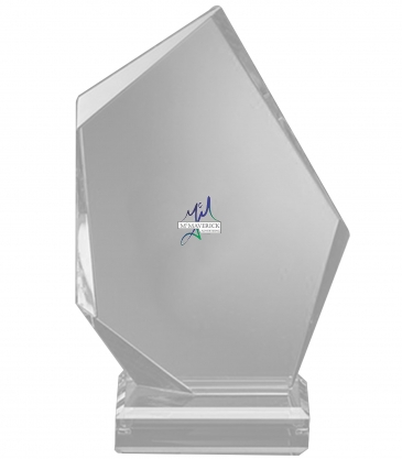 8 1/2" Peak Sculptured Jade Crystal Award