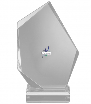 11" Peak Sculptured Jade Crystal Award