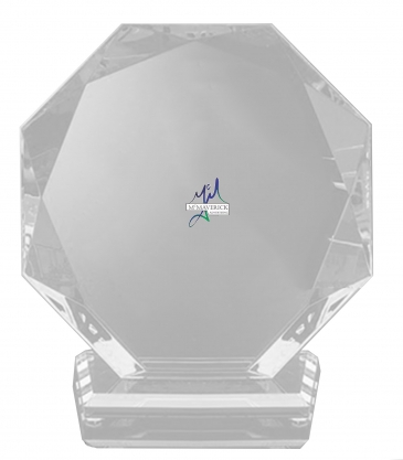 8" Octagon Sculptured Jade Crystal Awards