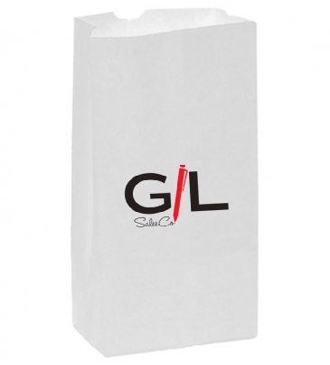 White Kraft 8# SOS Grocery Bag