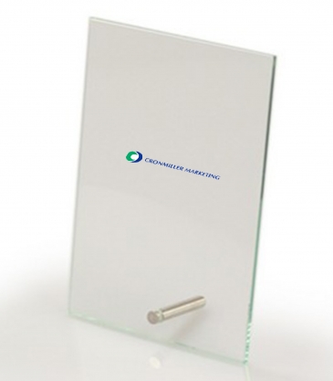 Glass Plaque with Brass Pin (6"x8")