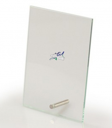 Glass Plaque with Brass Pin (6"x8")
