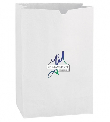White Kraft 1/6 bbl. Large SOS Grocery Bag