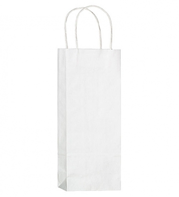 White Kraft Paper Wine Tote – 1 Bottle