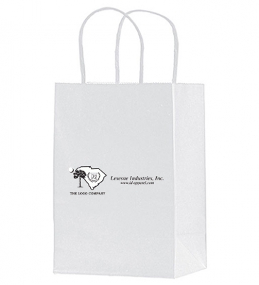 White Kraft Twisted Paper Handle Shopper